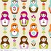 Little Matroyshka Russian Dolls in Cream - C3310 Cream - Riley Blake - 1 yard, additional available