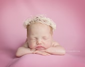 Newborn Crown: Newborn Photo Prop, Baby's Breath, Burlap, Natural, Organic, and Tribal Photography Props