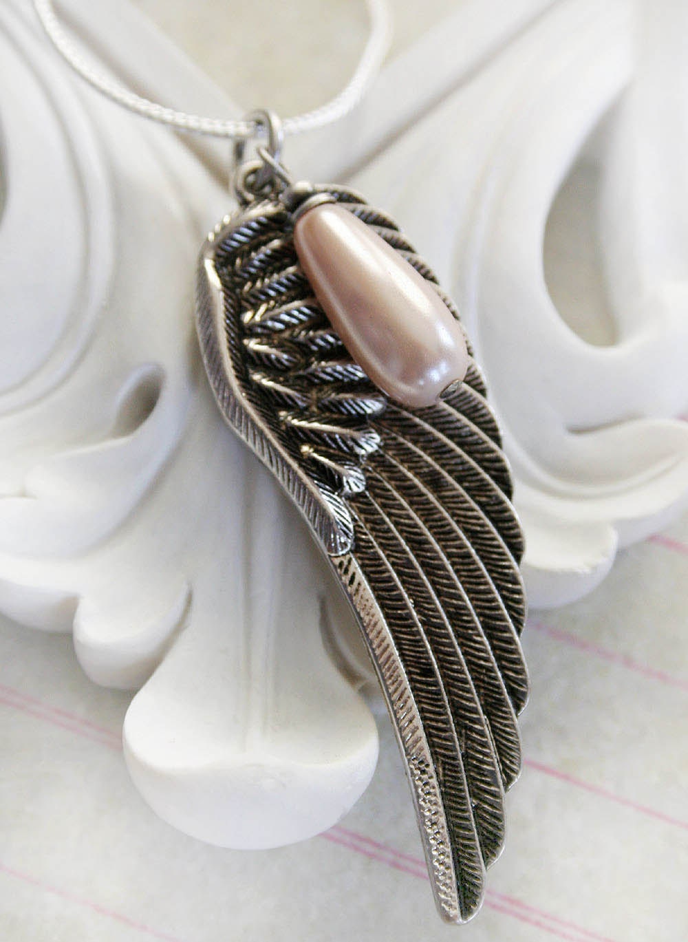 EACHOTHERS ANGELS angel wing pendant with 16" sterling silver chain, angel gift for mother, sister or friend