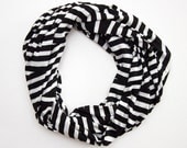 Nautical Flag Circle Scarf - Black and White Infinity