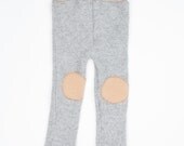 Kids Toddler Trousers Pants Joggers Sweatpants with Knee Patches in Upcycled Wool 1-2 years