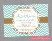 Printable Lingerie Shower Invitation - Shower Themed Chevron Invite - Colors and Text Customizable Il_170x135