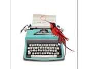 I love you -  ART Print 8" x 10"   VintageTypewriter, words, pop art, posters with typewriters, anniversary,Valentines day