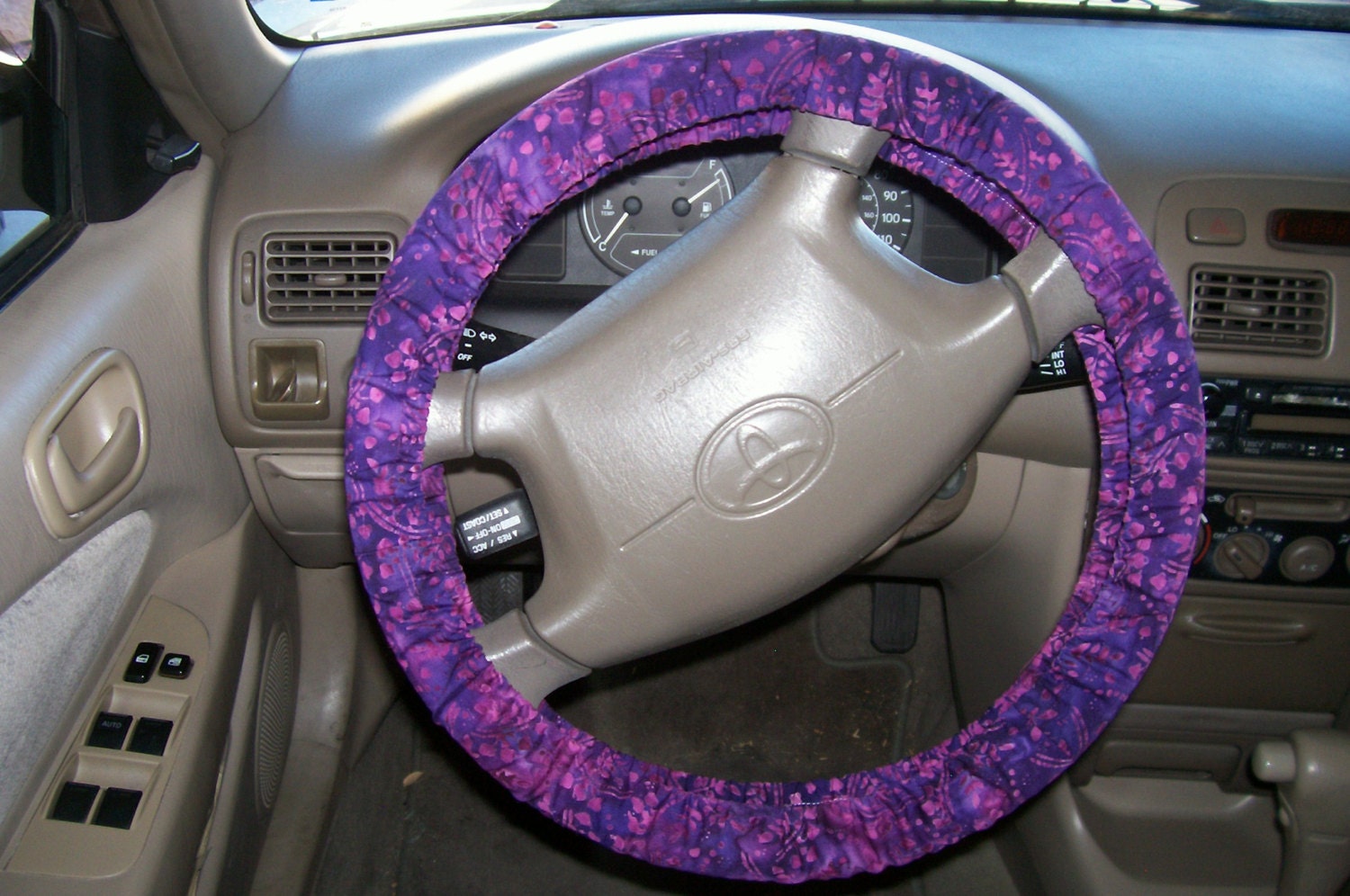 Purple Batik Steering Wheel Cover