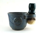 Shaving Mug, Shaving Bowl with a Mustache, Blue Shave Mug, Shave Cup,  Shave Bowl, Great Gift for Men, Father's Day Gift by MiriHardyPottery
