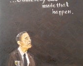 obama Quote Original Oil Painting Folk Art Conservative politics