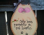 Cats leave paw prints sign country wood crafts decor pet kitty kitten lovers meow wood craft