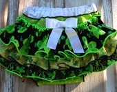 Bella Baby Blu St. Patrick's Day Ruffle Bloomer Green yellow Polka Dots Bows Clover Ruffle Diaper Cover Baby Newborn Toddlers 6589