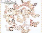 18 Shabby Florals Vellum Lace Butterfly Die-Cuts using Martha Stewart Lace Heart Punch