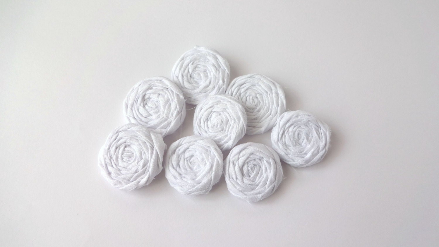 Snow White Fabric Rosettes Embellishment