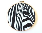 Zebra Screen Print - Stretched in Hoop