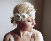 wedding, bridal headband flower crown halo, Lady Naya bridal flower crown halo
