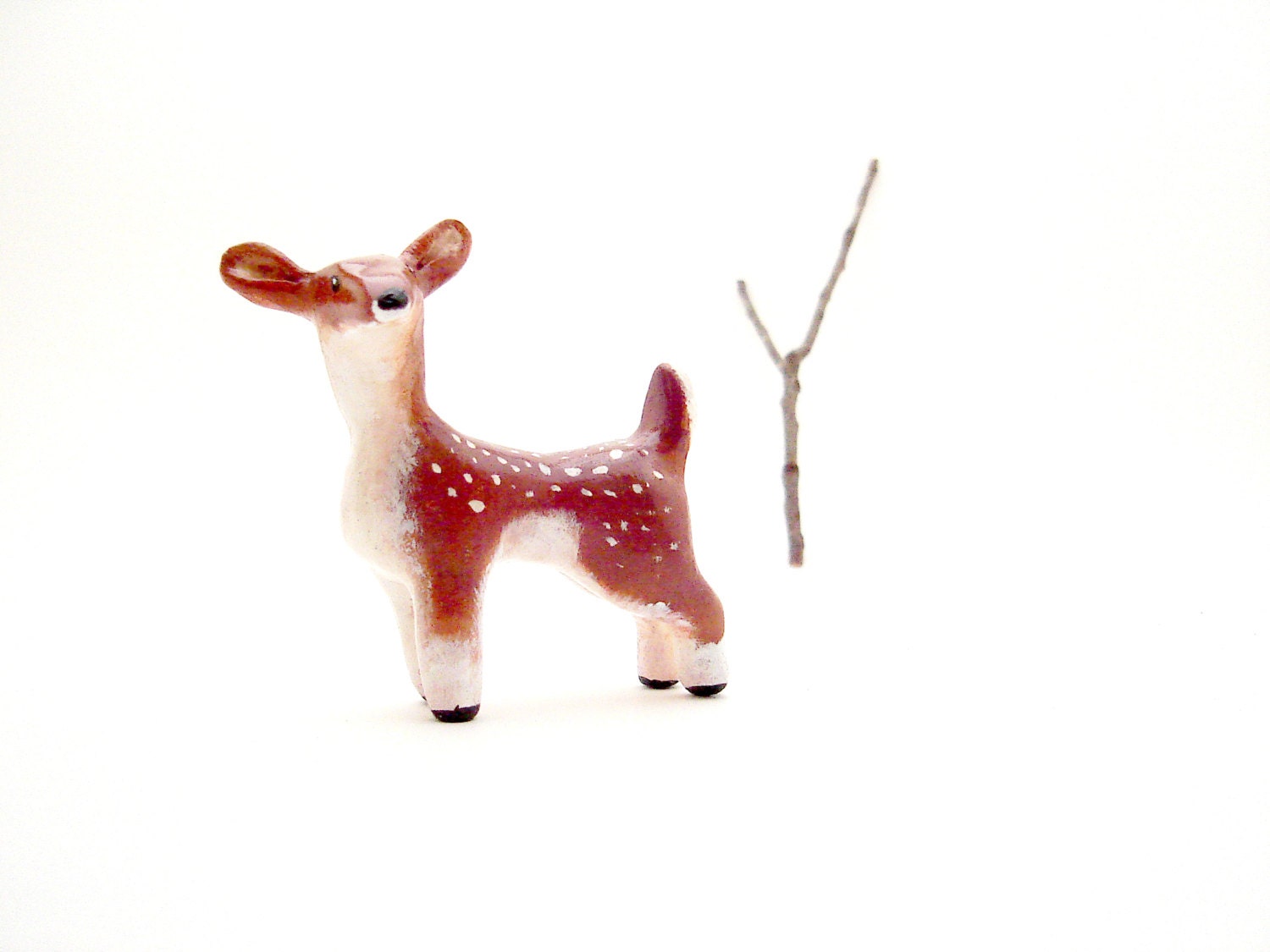 Deer Miniature Figurine - Polymer Clay Deer - Deer Totem - Deer Pocket Totem