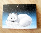 Arctic Fox Note Card - Blank Fox Greeting Card- Blank Arctic Fox Note Card with Envelope