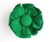Green T-shirt Flower Pin/Hair Clip, Accessory, Repurposed, Tshirt jersey knit brooch, St Patrick's Day pin