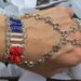 American Slave Bracelet, Ring Bracelet, Red, White, Blue,Flag Bracelet, Patriotic Jewelry, Patriotic Bracelet, Star, Hand Jewelry,Sized