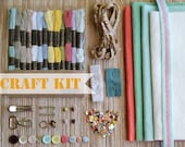 super craft kit felt buttons hairclips beads