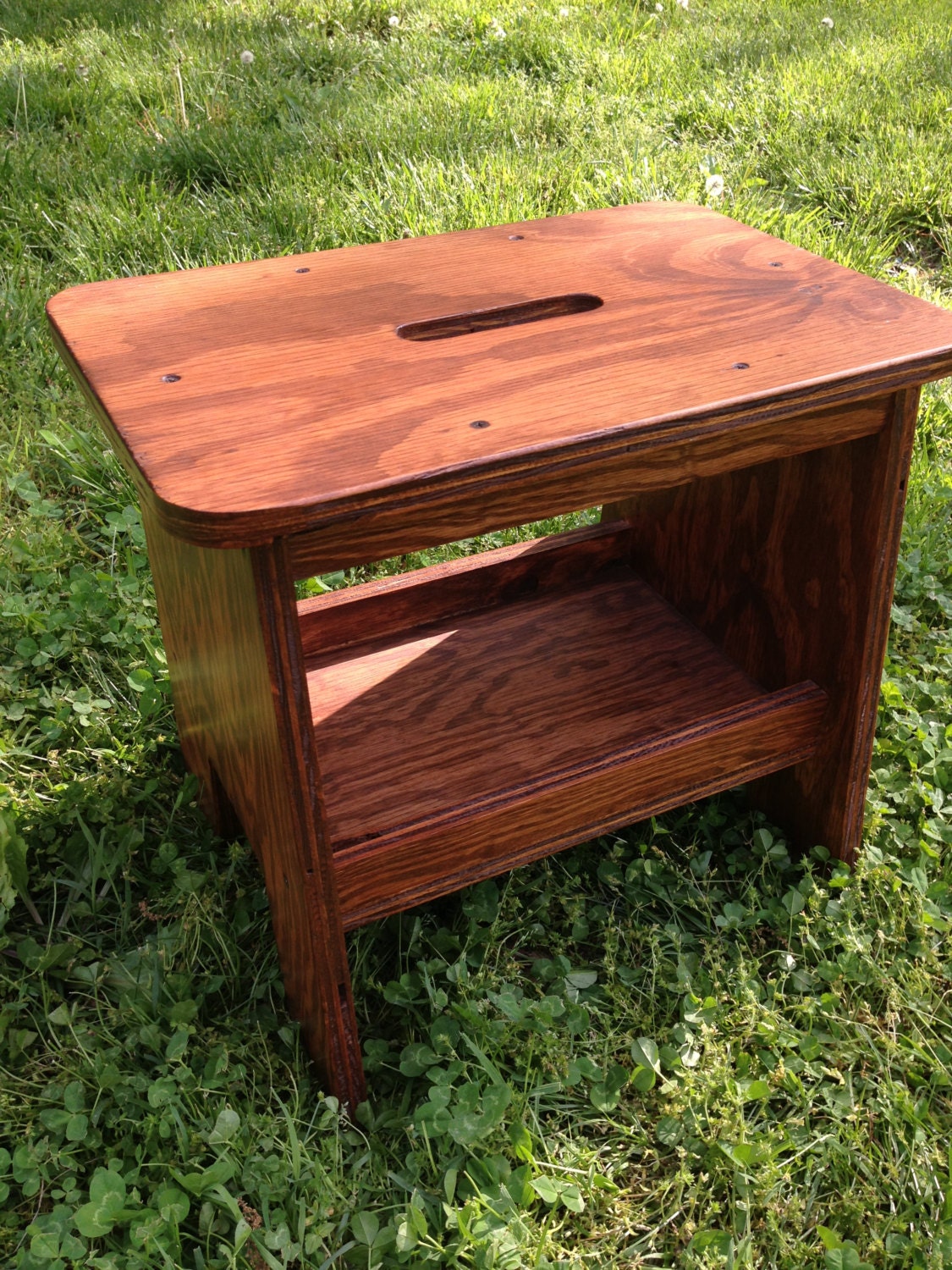 Reclaimed  Wood bench step stool with storage tray - Hand Crafted Step Stool - Farmhouse chic rustic chic
