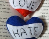 Love and Hate Tattoo Heart Brooch