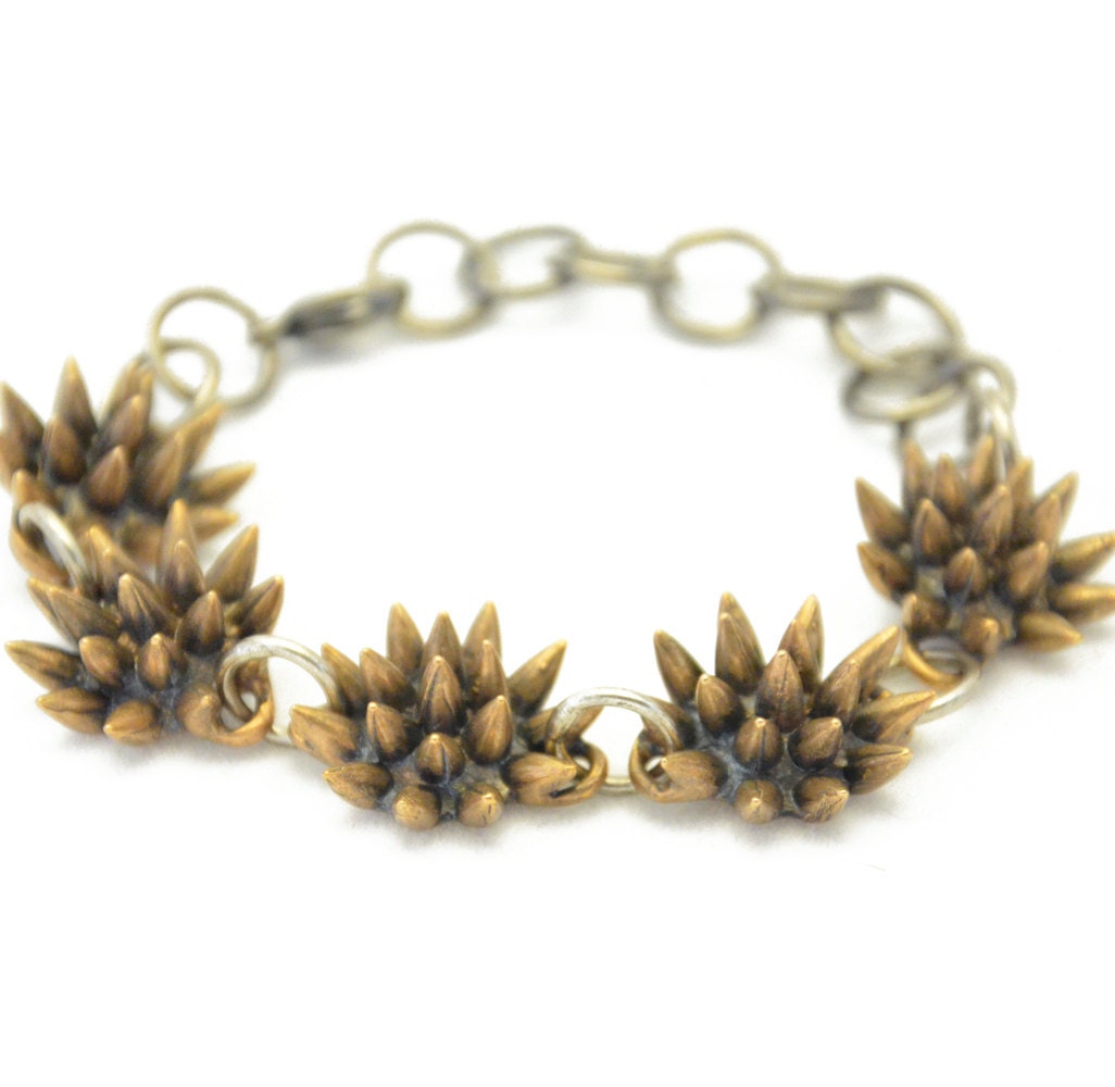 spike bracelet - oxidized bronze