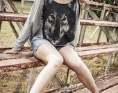 Wolf sweatshirt,Wolf sweater,Wolf Printed on Pullover Oversize style Bat Style Half Body In Gray