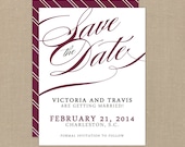 Wedding Save the Date (Pirouette) - Digital Files or Deposit on Printing (Customizable Calligraphy Design)