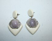 Ivory Purple Earrings,dangle earrings,drop earrings,long dangle earrings,ivory earrings,ivory purple earrings,ivory purple jewelry
