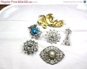 Vintage Rhinestone inc Monet Brooch Destash 1950s 1960s Jewelry Lot