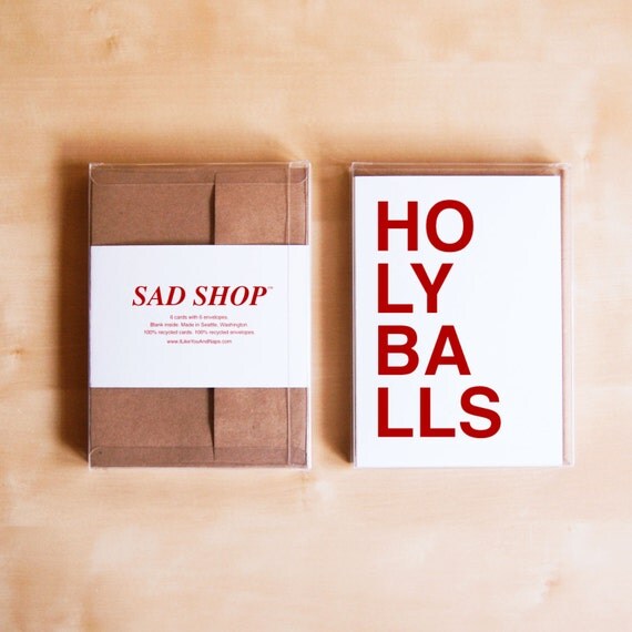 Buy e greeting cards gift ideas - Graduation Gift - Graduation Gift Idea - College Graduation Gift - Greeting Card Set - Blank Card Set - HOLY BALLS - Set of 6 Cards