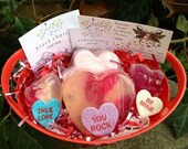Hot Lips Valentines bucket of bleeding hearts soaps
