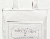 Wine tote bag - Library bag, grocery bag