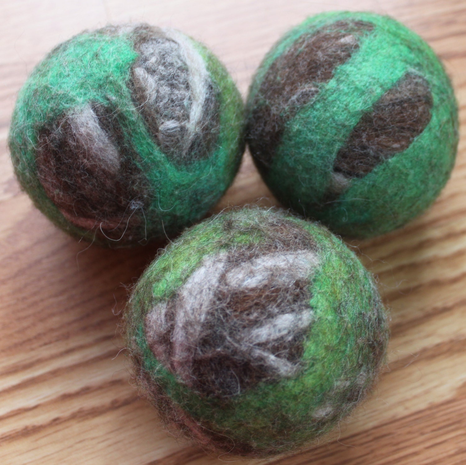 Natural Wool Dryer Balls, Made from Upcycled Felt and Local Roving