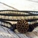 Double Wrap White Howlite Bracelet, Double Leather Wrap, Shabby Chic, Gemstone
