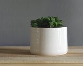 porcelain planter white modern pottery. small size. vitrifiedstudio pottery ceramics