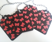 Gift Tags, Butterfly Tags, Pink Tags,Pink Butterfly Gift Tags - Set of 4