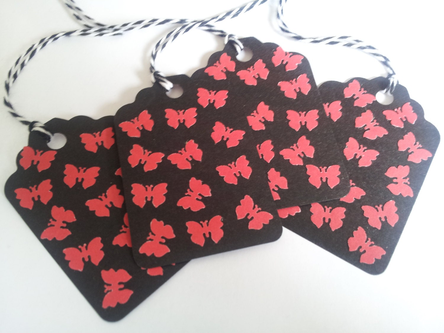 Gift Tags, Butterfly Tags, Pink Tags,Pink Butterfly Gift Tags - Set of 4