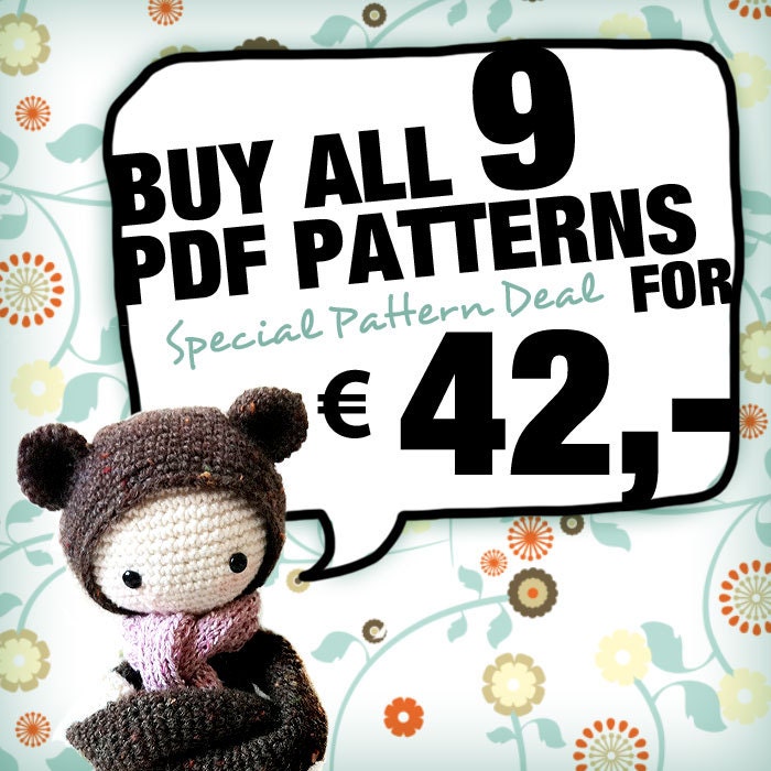 9 PATTERNS special DEAL - any 9 crochet patterns for 42,- Euro