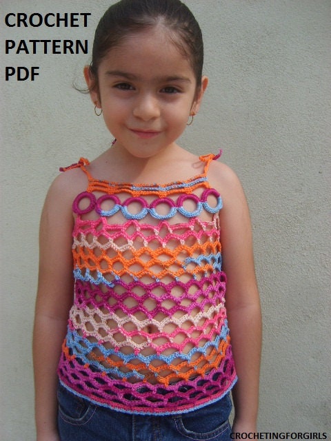 Crochet  Pattern PDF Summer Tank Top For Girl (2 sizes )