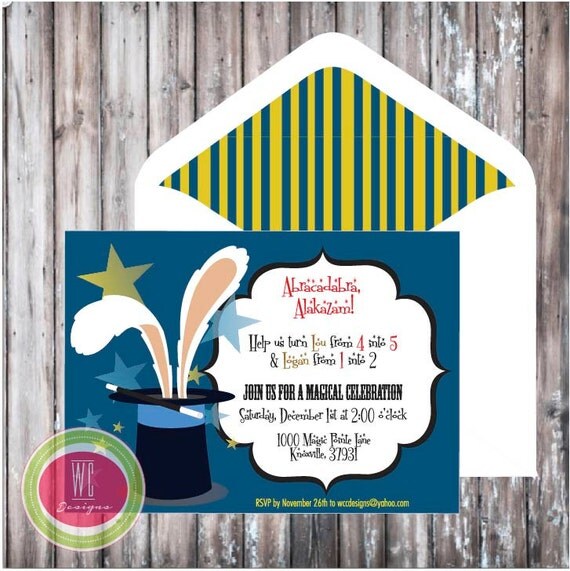 MAGIC SHOW Invitation - Magic Printable Invitation - Magic Birthday Party Il_570xn