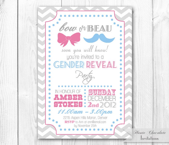 Gender Reveal Invitation. DIY Printable Baby Shower Invite for a Gender Reveal Party. Il_170x135