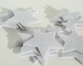 Wool felt star garland in baby blue