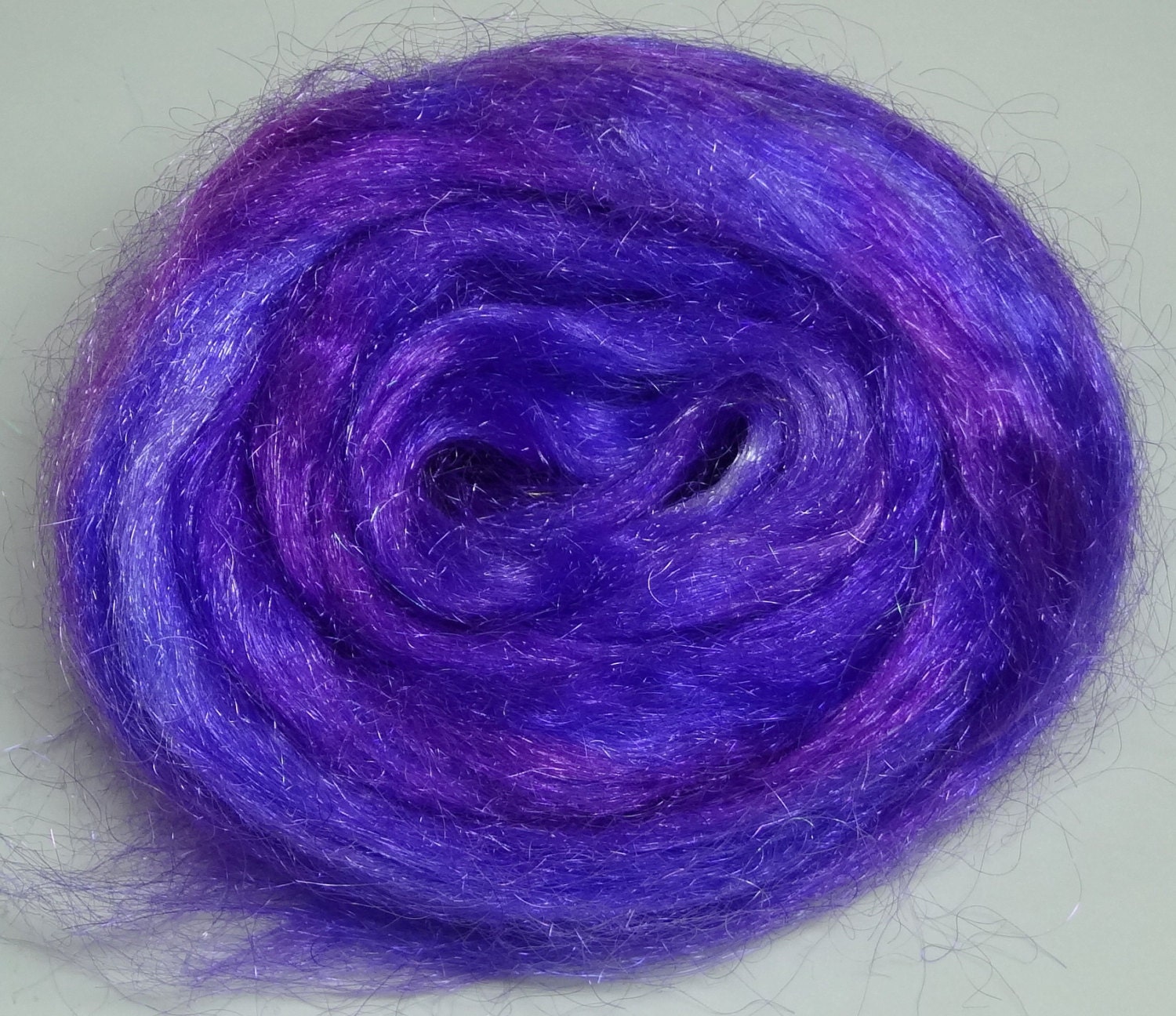 Hand Dyed Firestar "Violets" Sparkle and Shine Fiber Add In