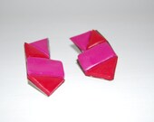 Polymer Clay Earrings / Cherry Red / Raspberry