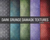 50% Off SALE Grunge Damask Digital Papers Grunge Textures Grunge Paper Pack Damask Instant Download Il_170x135