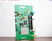 ON SALE Desk clock - Recycled router clock - green circuit board cl6421
