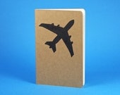 Jetsetter Journal, Moleskine Travel journal. Small journal with inner pocket. 747 Airplane Notebook.