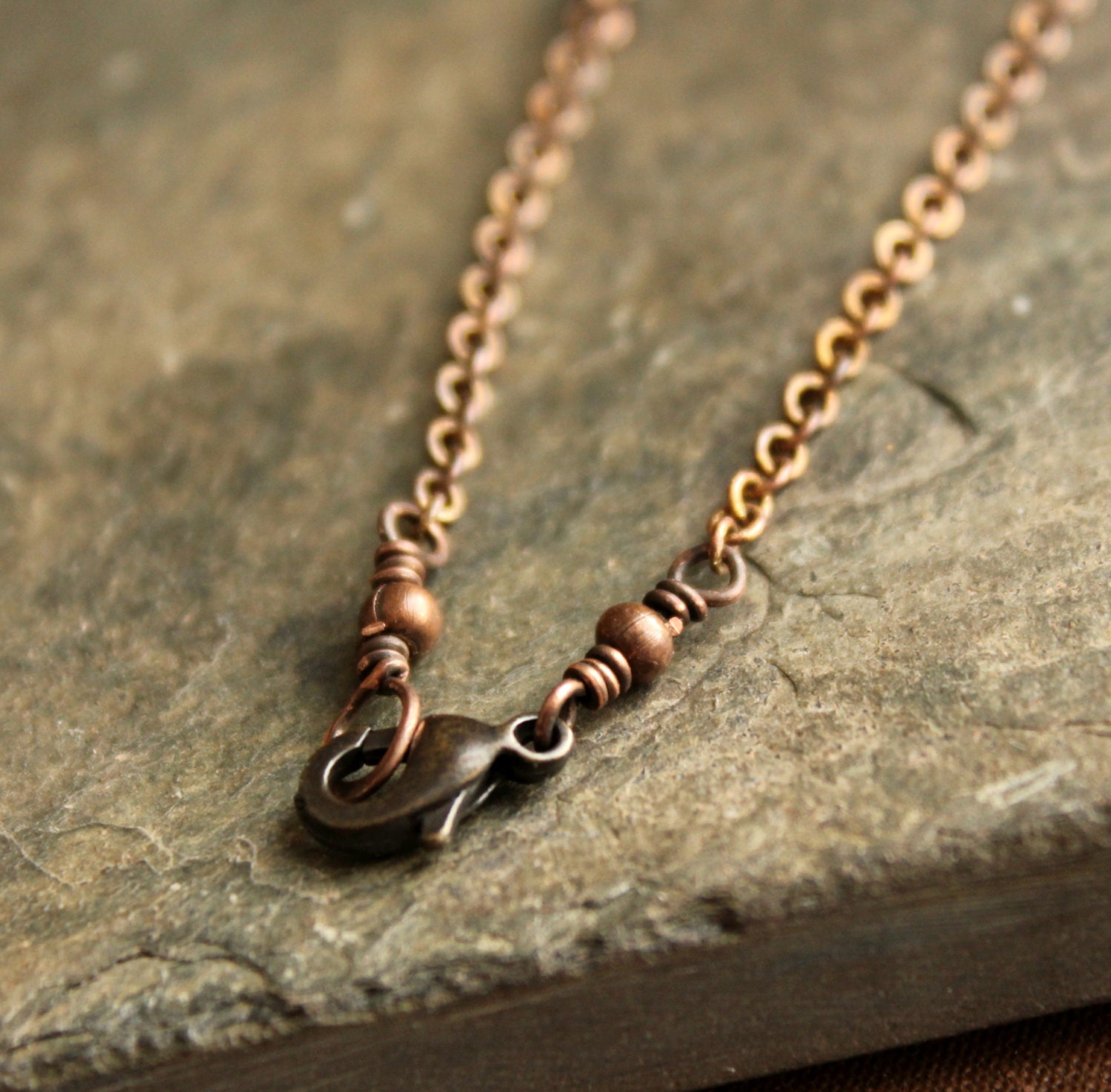 Vintage inspired ivory fresh water pearl pendant antique brass chain bronze copper--"Woodland"