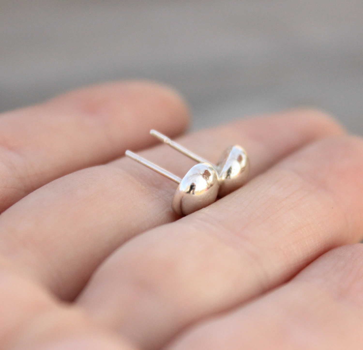 Argentium Sterling Silver Nugget Post Earrings Studs Recycled Metal Minimal Everyday Eco Friendly