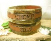 Dog Bowl Set - Medium - Red Jasper and Oatmeal -  CHOMP and GULP