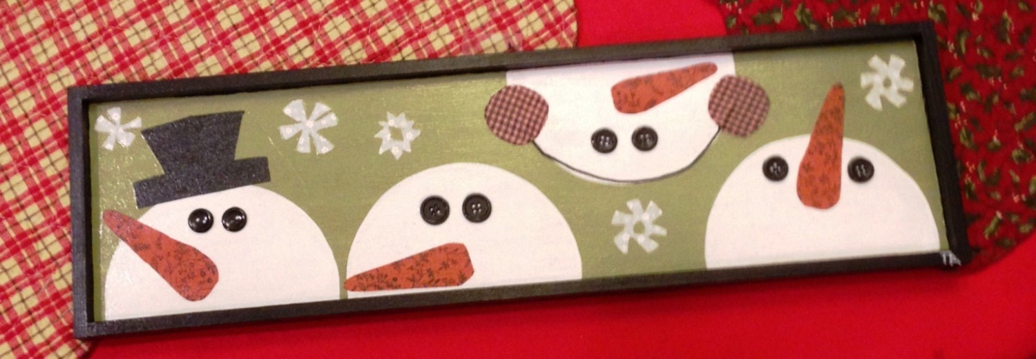 Quilt Art: Four Snow Heads